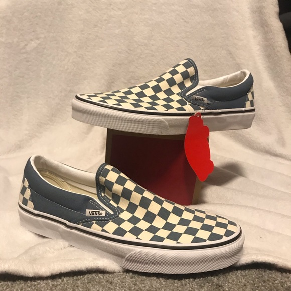 NEW Vans Slip On Checkerboard Blue White - Picture 2 of 4